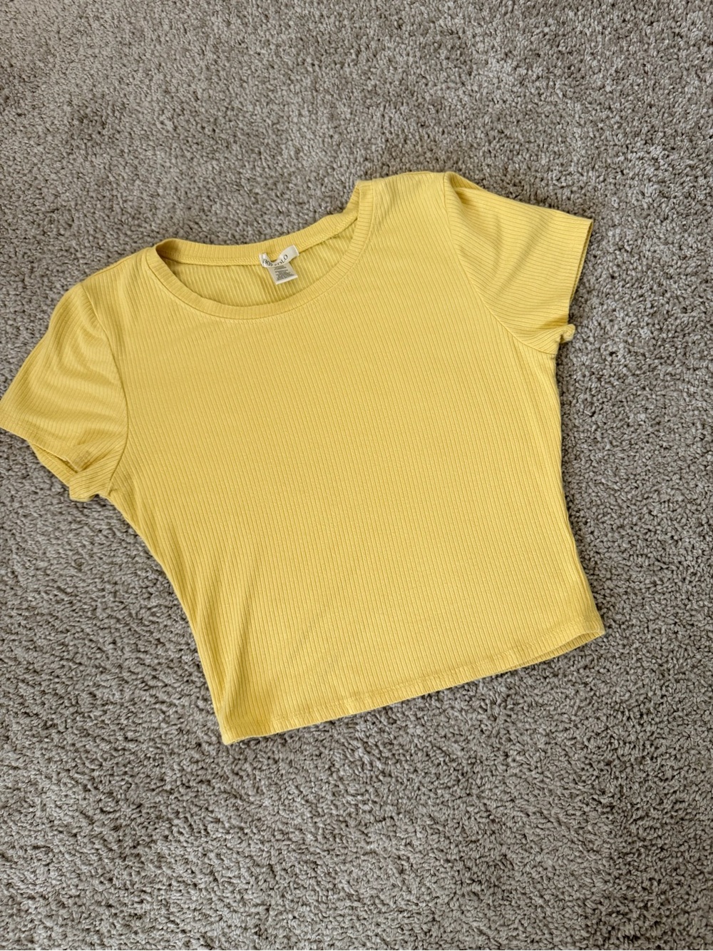 Bozzolo Ribbed Crewneck Crop Top, Large